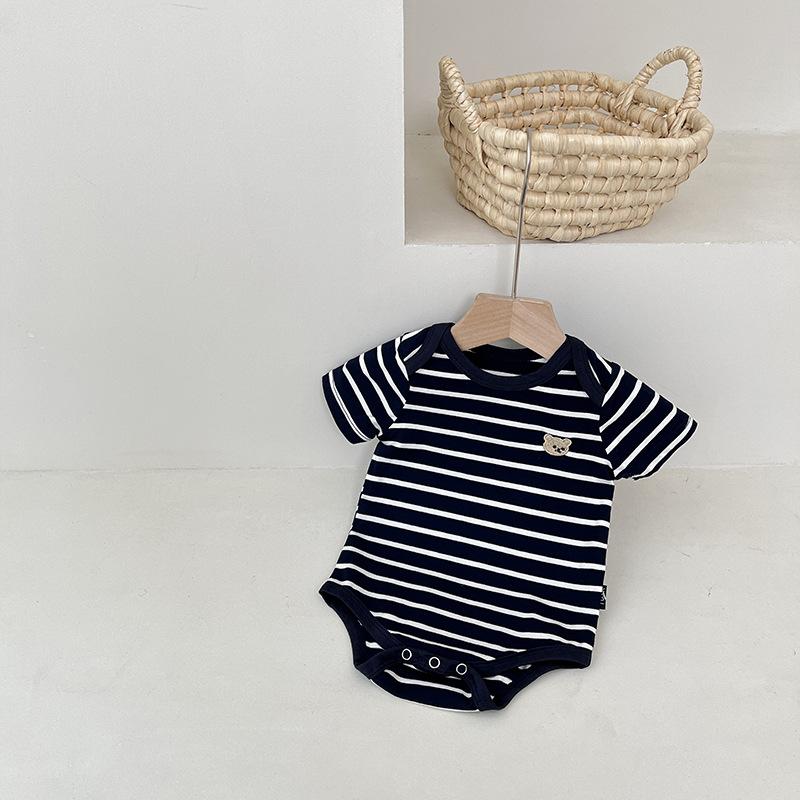Newborn Thin Triangle Clothes Baby One-piece Boy Summer Cute Super Cute Out Short Sleeves
