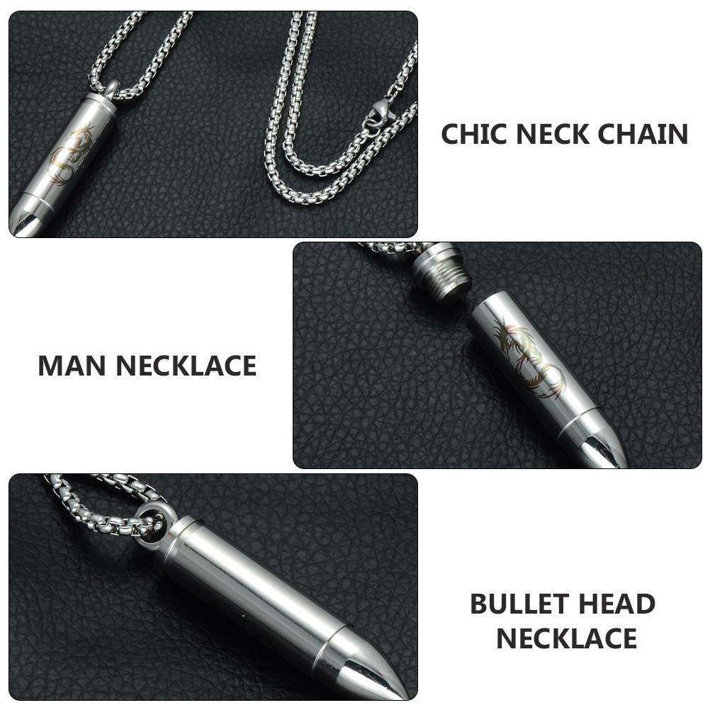 1pc Cool Necklace Man's Neck Chain Bullet Necklace for Festival Party
