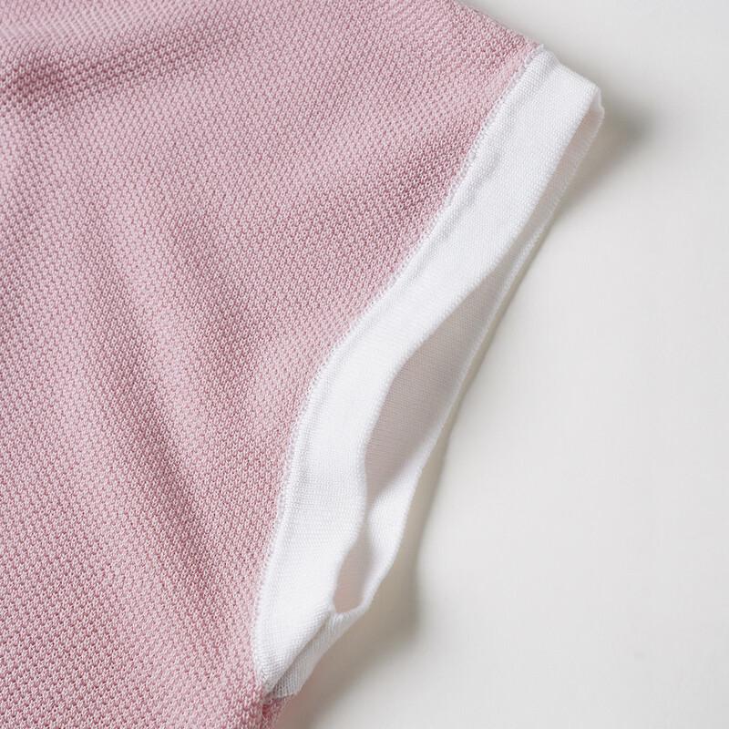 Srcr Silk-Blend Embroidered Knitted Lapel T-shirt