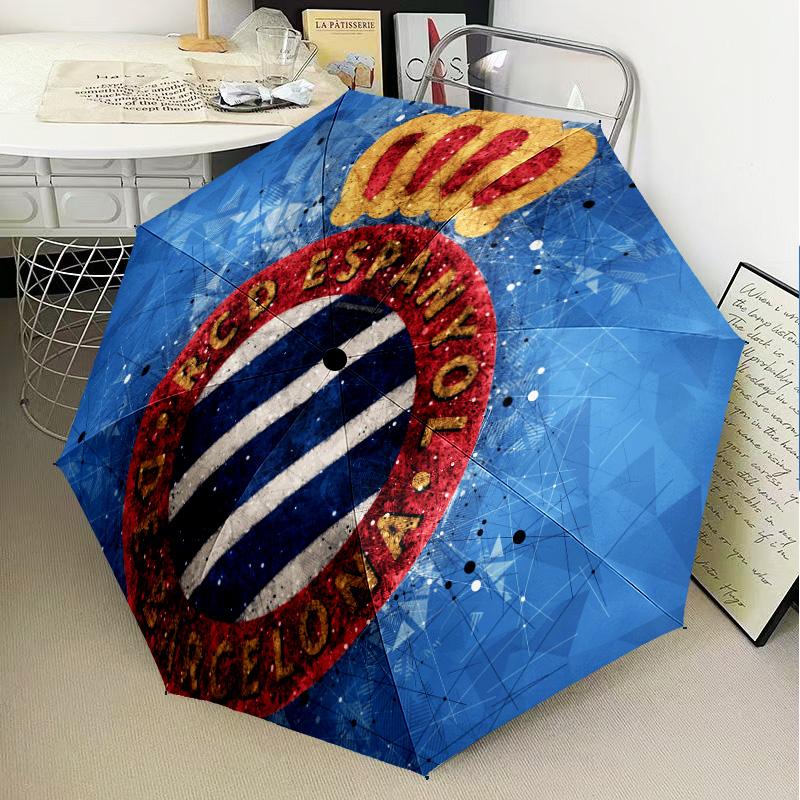 Espanyol Fc Stadium Automatic Folding Umbrella - 8-Rib Travel Umbrella with Auto Open/Close & Portable Gifts for Holidays or Birthdays