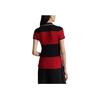 Polo Ralph Lauren SS24 Color Block Striped Cable Knit Logo Embroidered Slim Fit Short Sleeve Polo Shirt Women Tops Black WMPOKNINCU20898-001