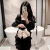 Luxury Gold Bright Silk Bowknot Evening Bag Chain Banquet Clutch Handbags Women Female