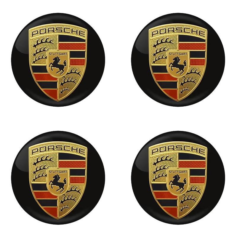 4Pcs 56MM Car Styling Wheel Center Hub Cap Stickers Accessories For Porsche 911 718 Taycan Panamera Cayenne Macan Boxster Cayman