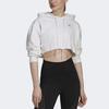 Adidas X Stella McCartney Logo Cropped Lockerer Hoodie Damen Hoodies Weiß GL7336