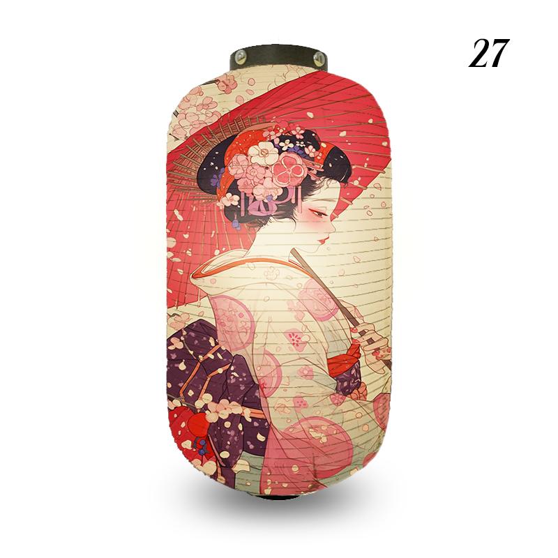 Traditional Style Cloth Lantern Japan Ukiyo-e Geisha Painting Lanterns Izakaya Sushi Shop Restaurant Party New Year Decoration