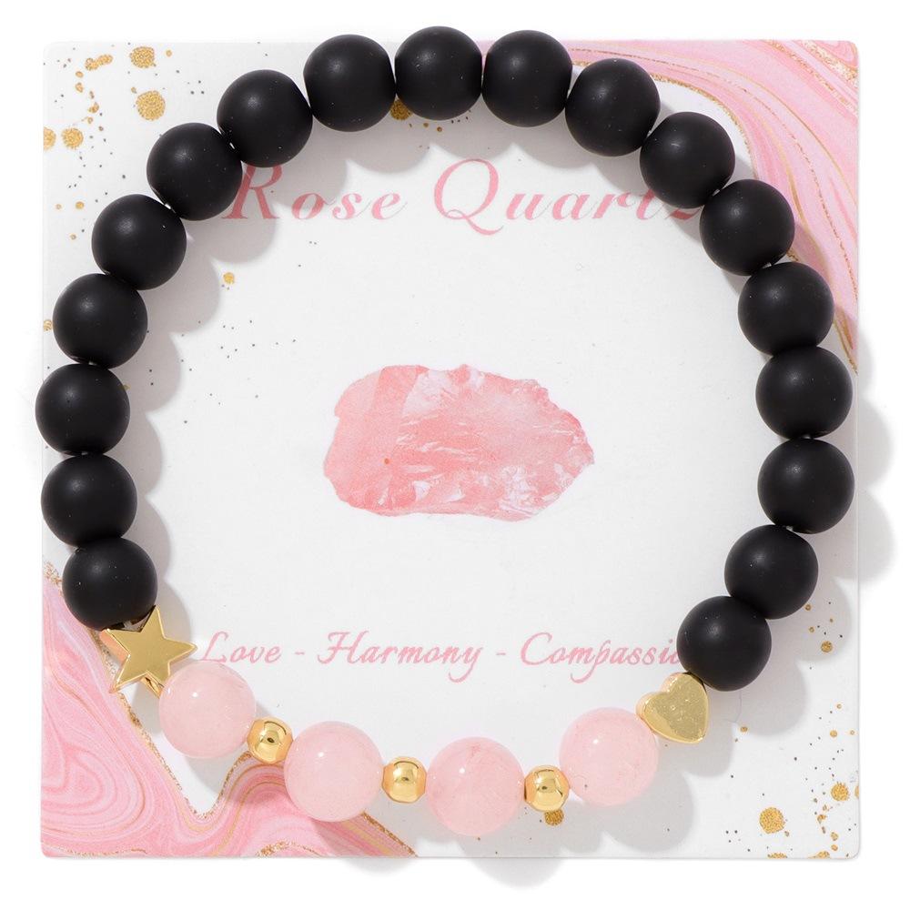 JYL TS Bracelet Couple  Adjustable Beads Offers Flexibility & Unity Rose Quartz
