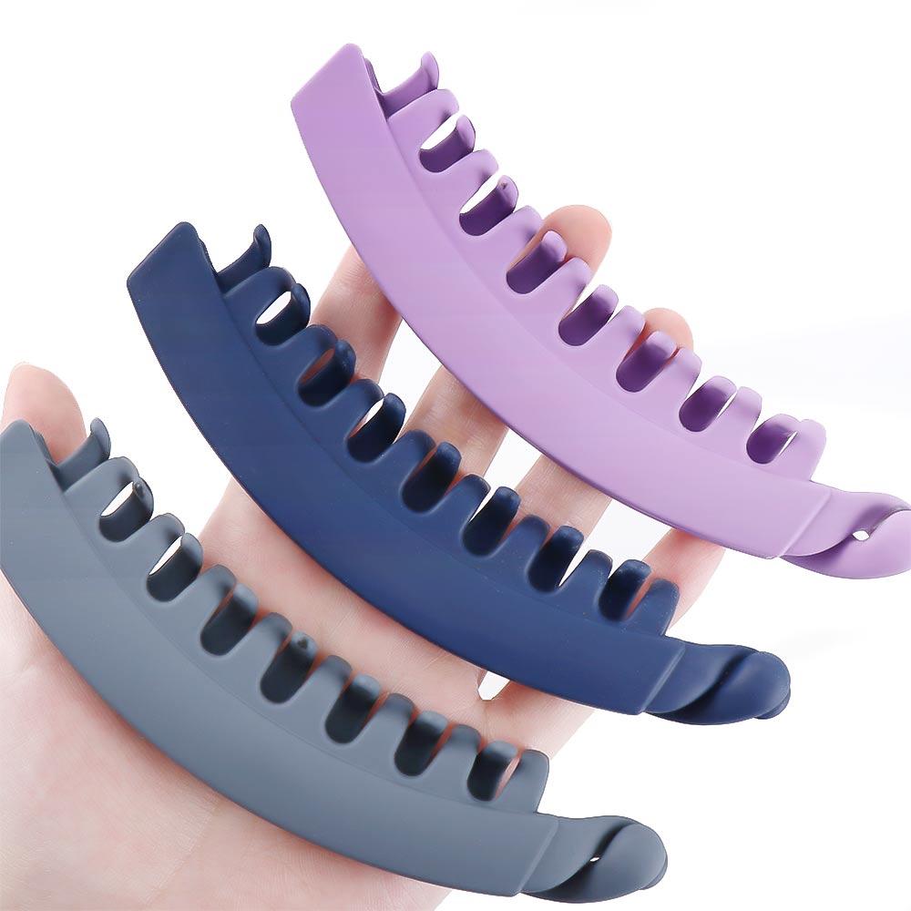 Fashion Gift Solid Color Frosted Barrettes Ponytail Holder Banana Clip Hair Clips Hair Claws