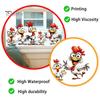 Cartoon Chicken Glass Stickers Rooster Static Sticker, Funny Roosters Window Clings, PVC Removable Outdoor Balcony Decor Decal, Waterproof Sunproof
