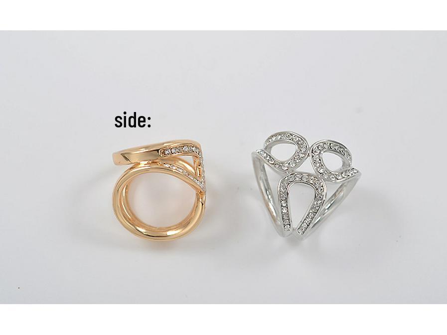 Exquisite Ethnic-Style Floral Scarf Buckle for Women - Three-Ring Design
