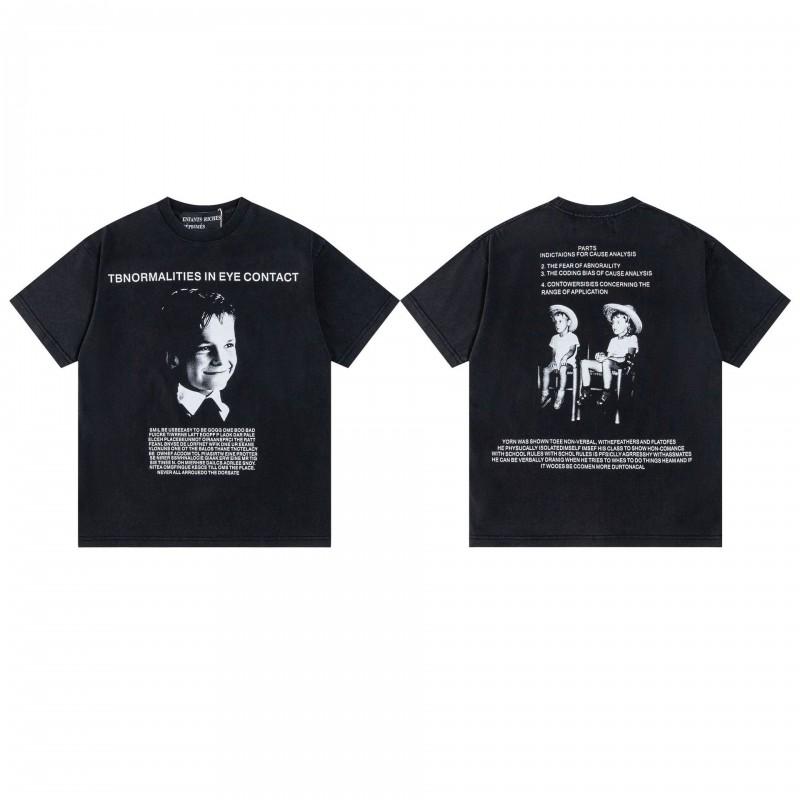 Unisex Oversized Cotton T-Shirt With Vintage Letter Print Art Portrait Design Loose Fit Casual Wear