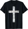 Cross Distressed Style Inspirational Christian Faith T-Shirt