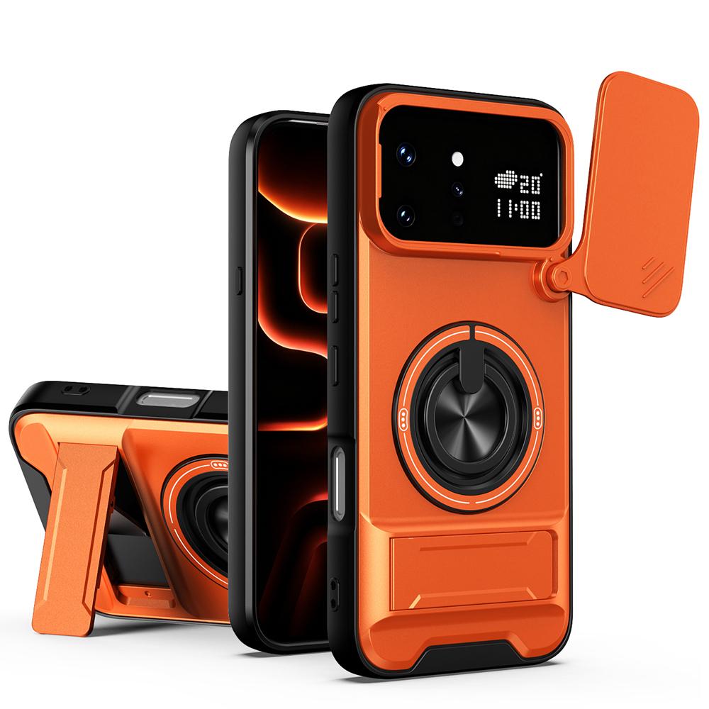 KEYSION Magnetic Phone Case for Infinix Note 60 Ultra 5G Slide Camera Protection Upright Stand 360° Ring Shockproof Back Cover