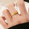 4mm Get Rich Soon Flower Closed Ring Women 24K Gold AU999 - Premium Gold Texture, Low-key Luxury Charm