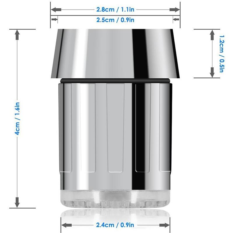 

7 цветов меняются автоматически Светодиодная насадка для крана Свечение Экономия воды Поток Световой аэратор для крана Насадка для крана для кухни ванной