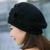 Hat Women's Winter Flower Hat Thick Beret Warm Knitted Wool Hat Autumn Winter Mom Hat for Mom Mother Gifts Grandmother Gift