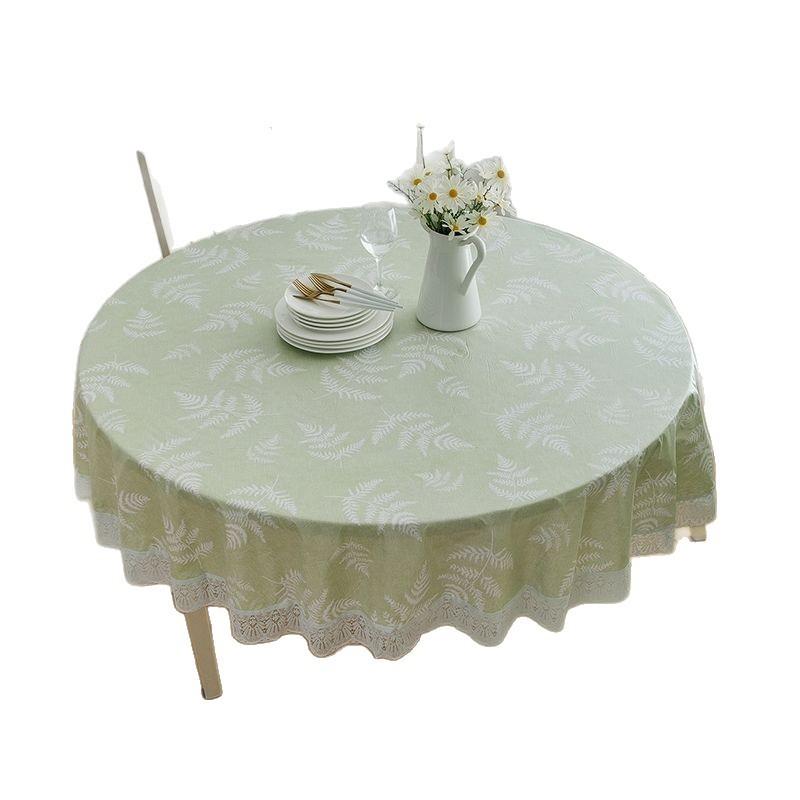 Pastoral Waterproof, Oil-Proof And Anti-Scalding Round Table Cloth, Leave-In Table Cloth, Household Guest Luxury Round Table Cloth Coffee Table