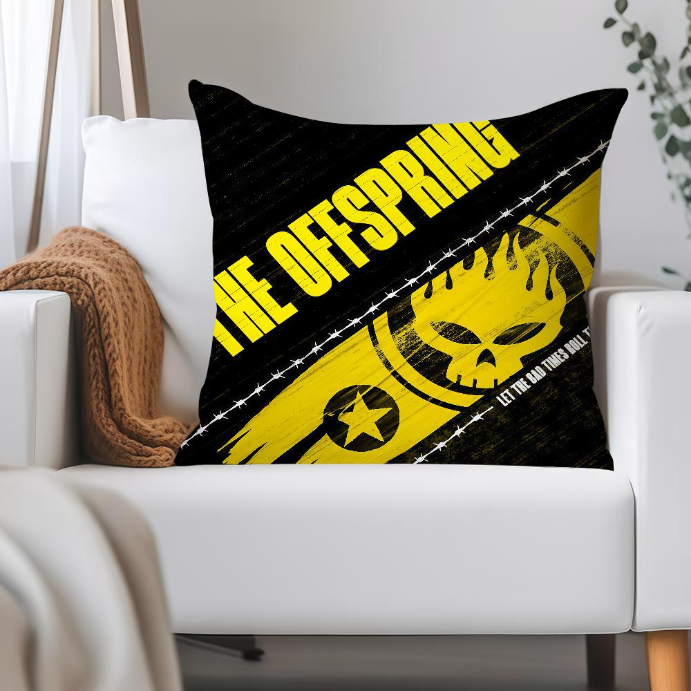 

Rock Band The O-Offspring Pillow Case Applicable Space For Guest Rooms Interiors Cars Office House Decoration 12x12Inch