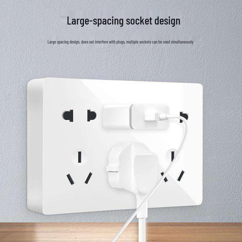 Priză electrică ultra-subțire de 16A cu montaj aparent cu panou de perete cu cinci găuri pentru uz casnic și pentru aparat de aer condiționat