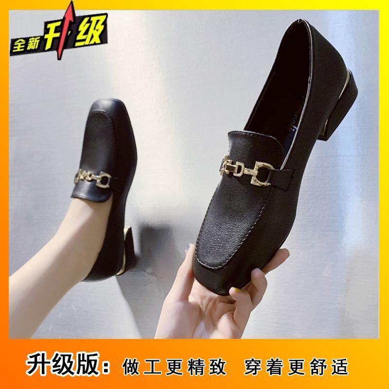 Fashion versatile low-heeled British style spring comfortable work soft-soled single shoes for women 2025 spring and summer new small leather shoes fo