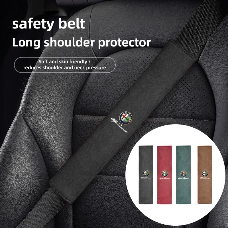 2Pcs Car Seat Belt Protect Cover Shoulder Protector Accessories For Alfa Romeo 156 159 147 4C 8C 166 Giulia Giulietta Mito mdf153