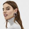 Highquality Alloy Plated Geometric Crystal Round Earrings For Women