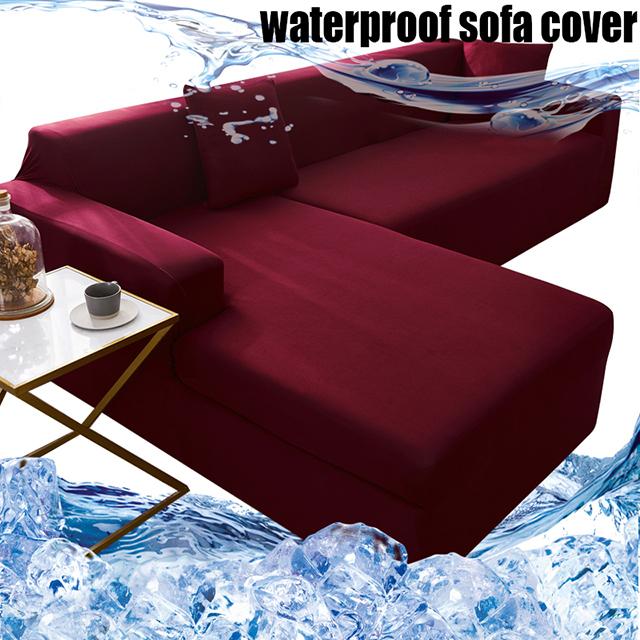 Stretch-wasserdichter Sofabezug, staubdicht, einfarbig, L-förmig, Ecksofa, Couchbezug, separate Sofabezüge, haustierfreundlich
