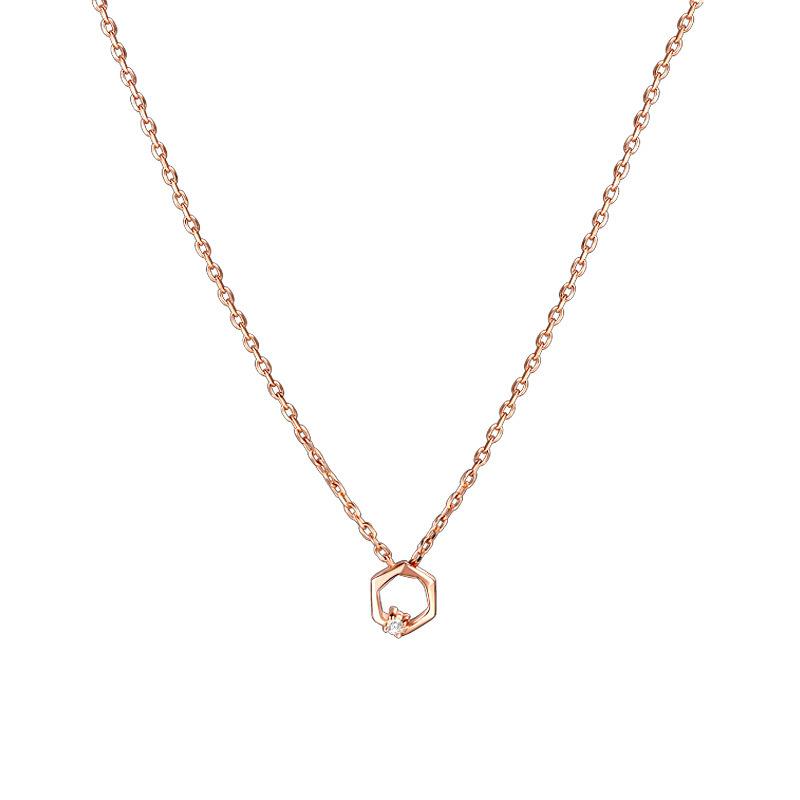 Jewelry Hexagonal Necklace Simple Fashion Diamond Collarbone Chain Ins Wind Premium Durable Quality Useful Practical