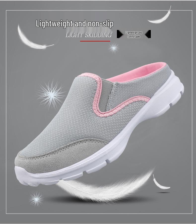 2025 Summer Unisex Plus Size Casual Mesh Half-Slipper Sandals