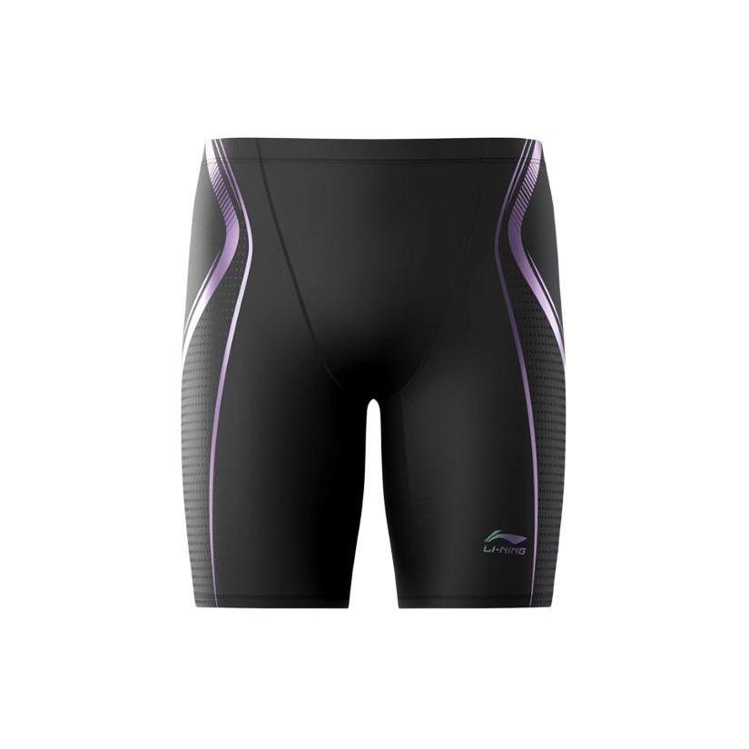 

Li-Ning Aurora Series 2.0 High Elastic Comfortable Solid Color Swim Shorts Men swimwear LNKV208-1 XL