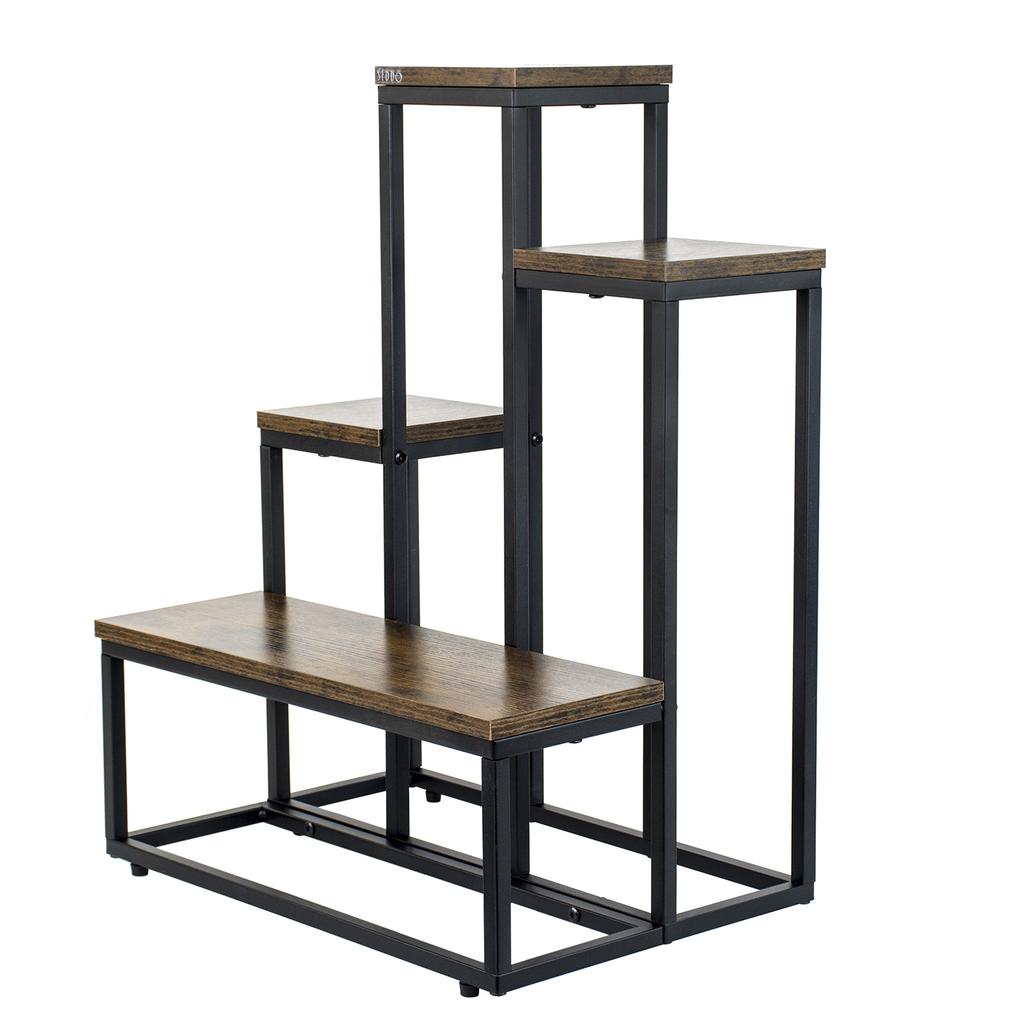 Stojící květinový stojan na květiny a rostliny, kovový loft, 6 květináčů, industriální, 68 cm