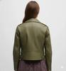 Women's Green Stylish Motorcycle Jacket Genuine Casual Real Lambskin Leather Handmade