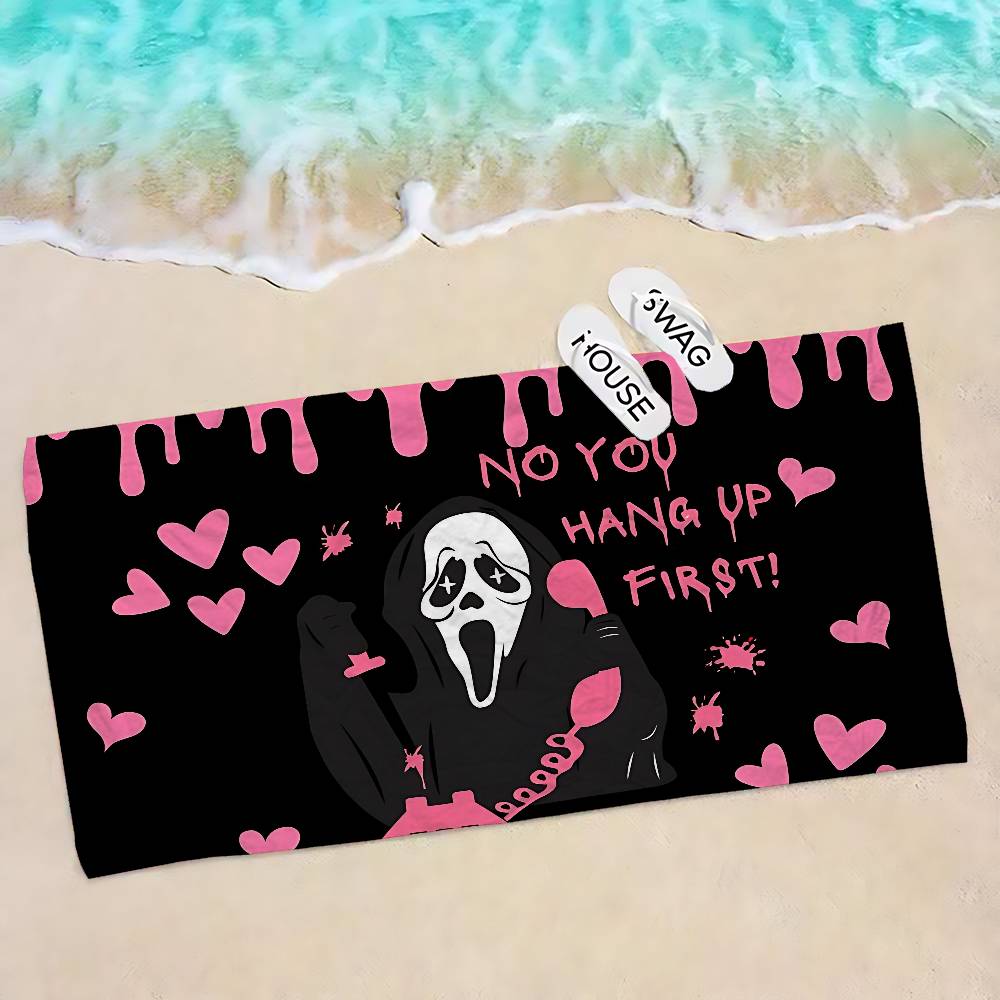 S-SCREAMS Horror Movie Microfiber Printed Beach Towel Mountain Climbing Yoga Beach Swimming Running Absorbent Soft Towel