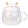 Les Trésors De Lily [A3511] - Bílý keramický skleněný hrnek 'Cats' (s infuzérem ) - 35 cl