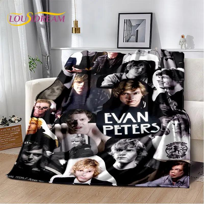 Movie Tv Actor Cute Evan Peters Soft Plush Blanket,Flannel Blanket Throw Blanket For Living Room Bedroom Bed Sofa Picnic Cover