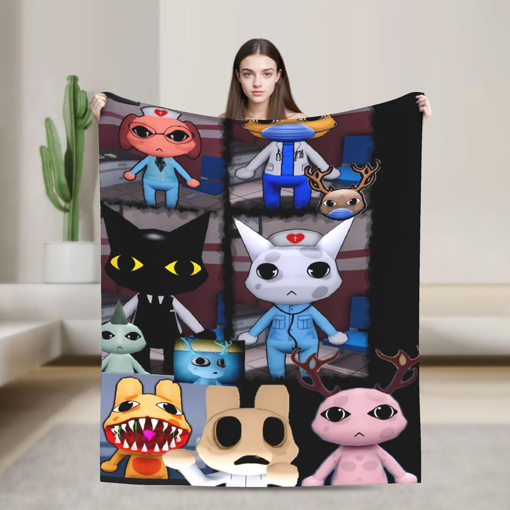 Animal Hospital Cat Dog Duo Manga Blankets Quality Soft Throw Blanket Winter Travel Couch Bed Novelty Bedspread