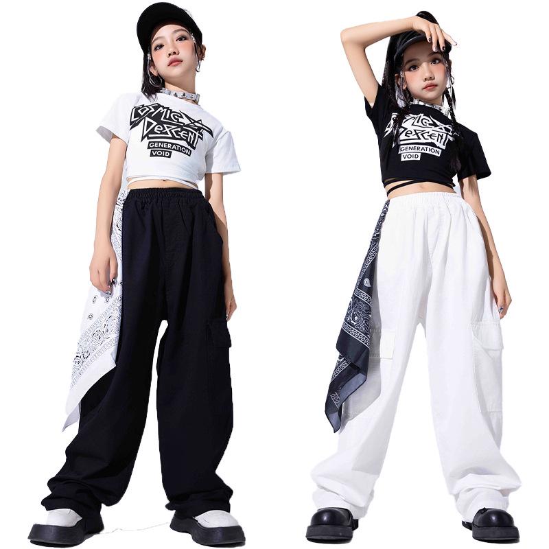 Girls' Trendy Jazz & Hip Hop Dance Costume - Crop Top & Street Dance Set for Kids