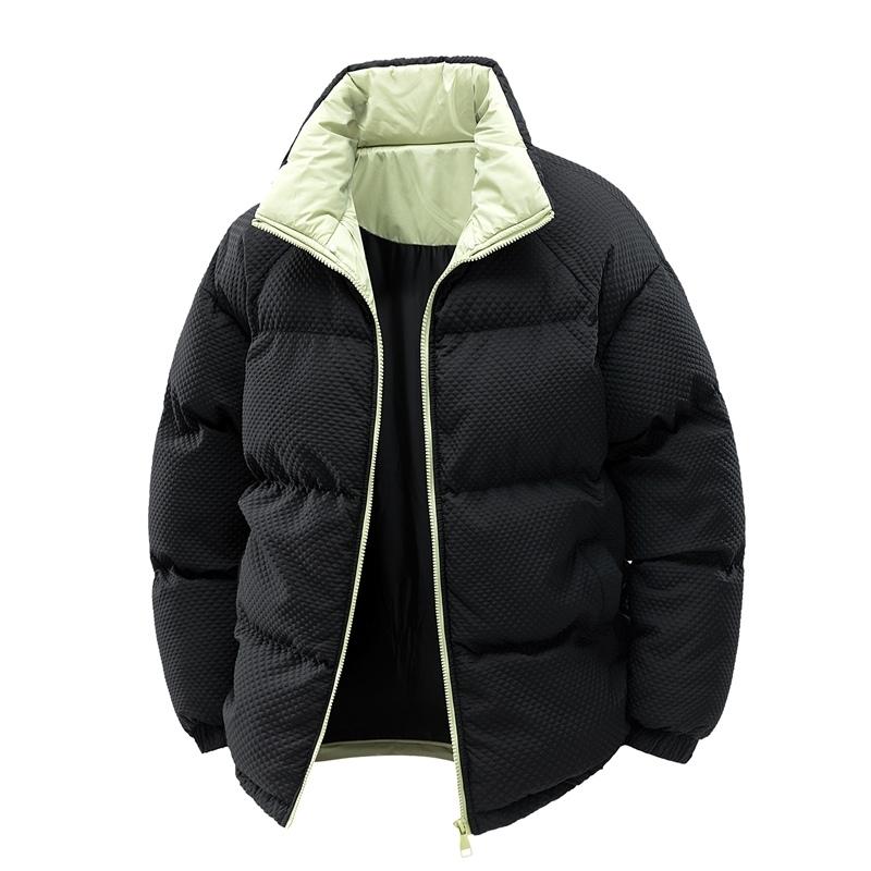 

Stand-collar Granular Cotton Jacket for Men In Winter Windproof Plus Velvet Thickened Couple Thickened Cotton Jacket S чёрный