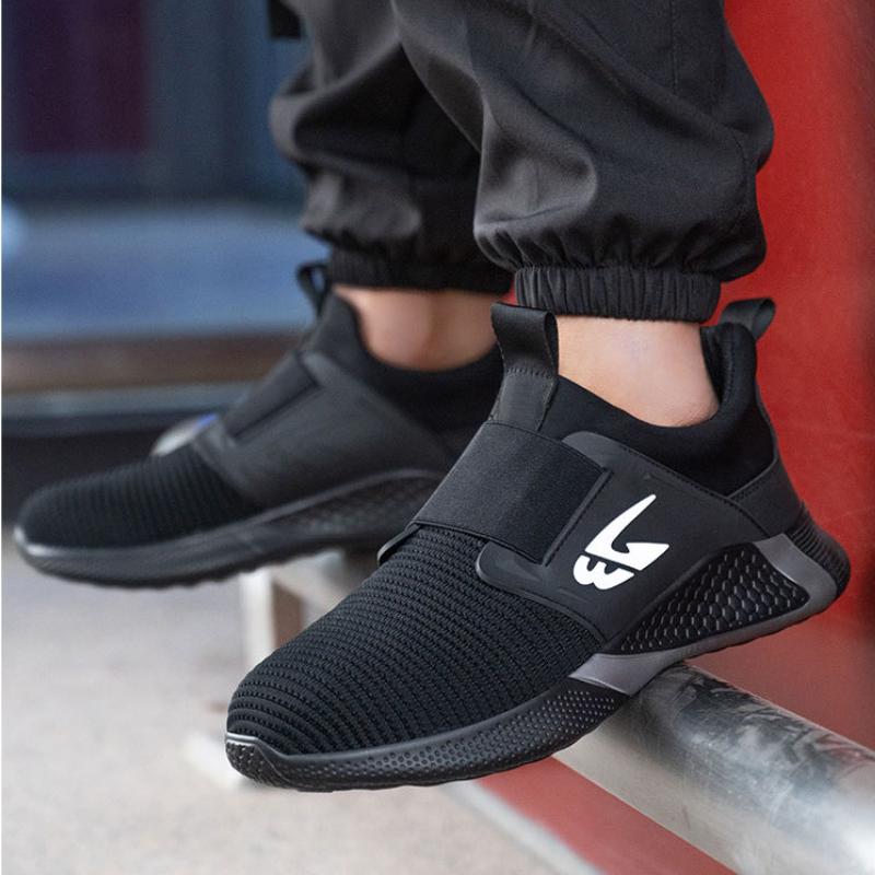 Fashion Men Protect Safety Work Shoes for Men Anti-Puncture Safety Shoes Steel Toe Construction Working Boots Breathable Safety Sneakers
