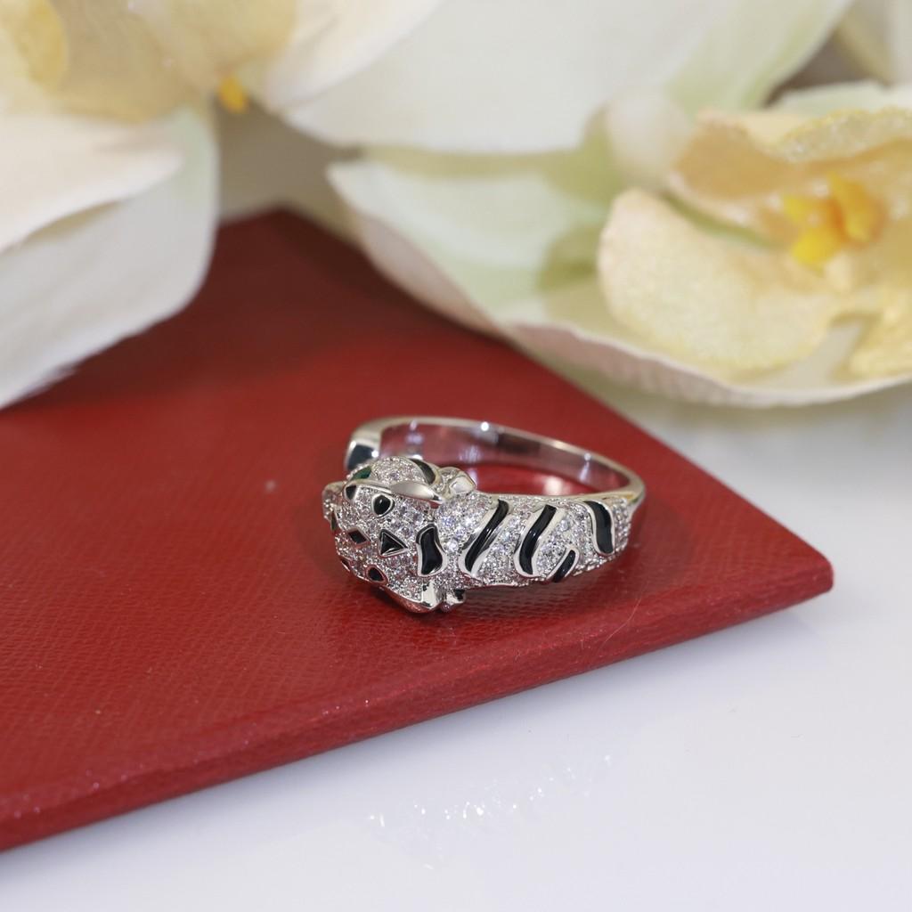The Latest Popular Leopard Grandmother Emerald Ring  High Carbon Diamonds, Full of Dominance Leopard Multi Circle Ring Size 6/7/8/9