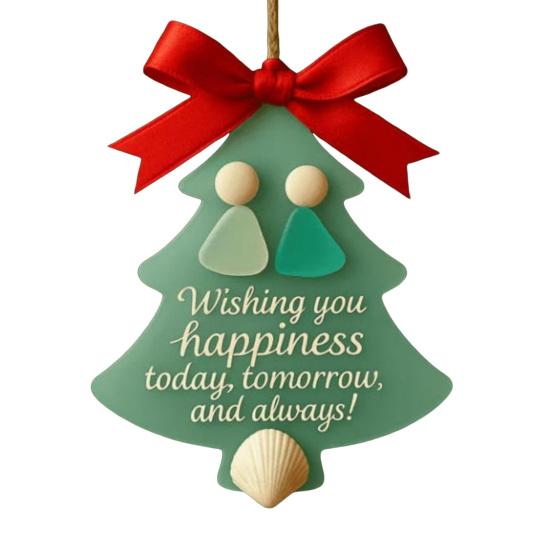 Strom/Ponožka Tvarované Mořské Sklo Přátelství Dekor Ručně Vyráběná Pobřežní Vánoční Závěsná Ozdoba na Vánoce Sváteční Domácí Dekorace