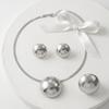 Europäisches und amerikanisches Metall-Runddesign-Schmuckset, Damen-High-End-Gefühl, schlichte Persönlichkeits-Halskette, Ohrringe, Ringe