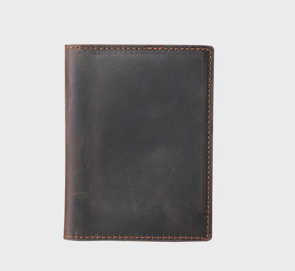5504 Genuine Crazy Horse Leather Passport Wallet for Men and Women - Card Holder & Travel Accessory
