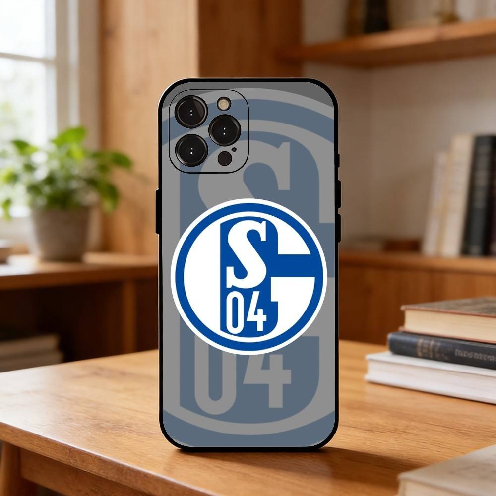 S-Schalke 04 T-Team Colors Sleek Phone Case For iPhone17,16,15,14,13,12Plus,Pro Max,XS,5G Soft Silicone Black Cover