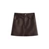 Pu Leather Aline Mini Skirt For Women With Zipper Closure Trendy Streetwear