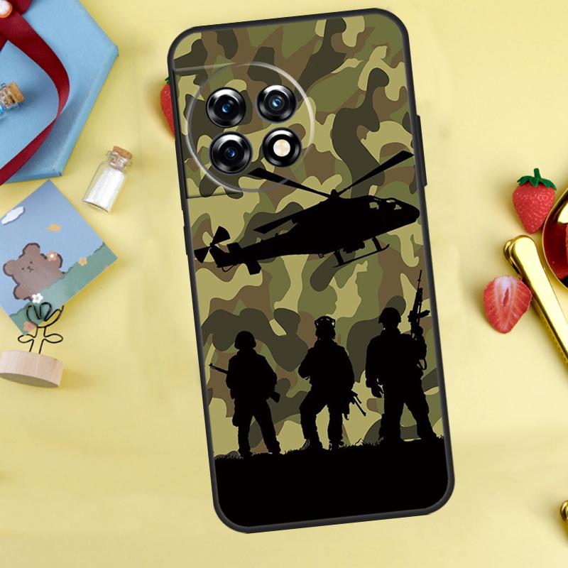 Camo military Army Case For OnePlus 13T 13R 12 12R 15 13 11 10 10T 8T Nord CE 2 3 4 Lite N20 N30 Nord 5 Cover