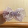 Korean Style Double Layer Chiffon Ribbon Hair Clip for Kids - Cute Princess High Ponytail Hair Accessory