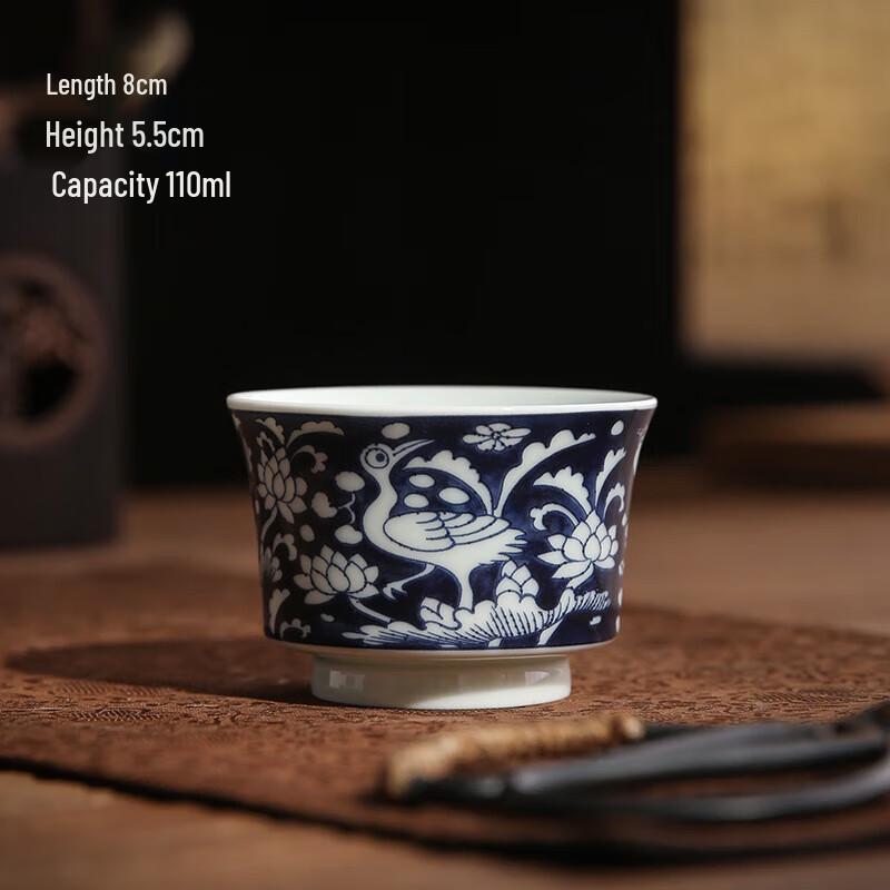 Retro Blue & White Ceramic Tea Lid Rest Coaster