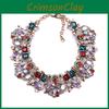 Fashionable Alloy Necklace With Stunning Floral Pendant And Crystal Bead Chain