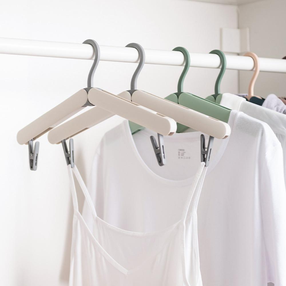2PCS Nordic Style Portable Hanger Plastic Multifunctional Hanger Travel Folding Hanger  Travel Use