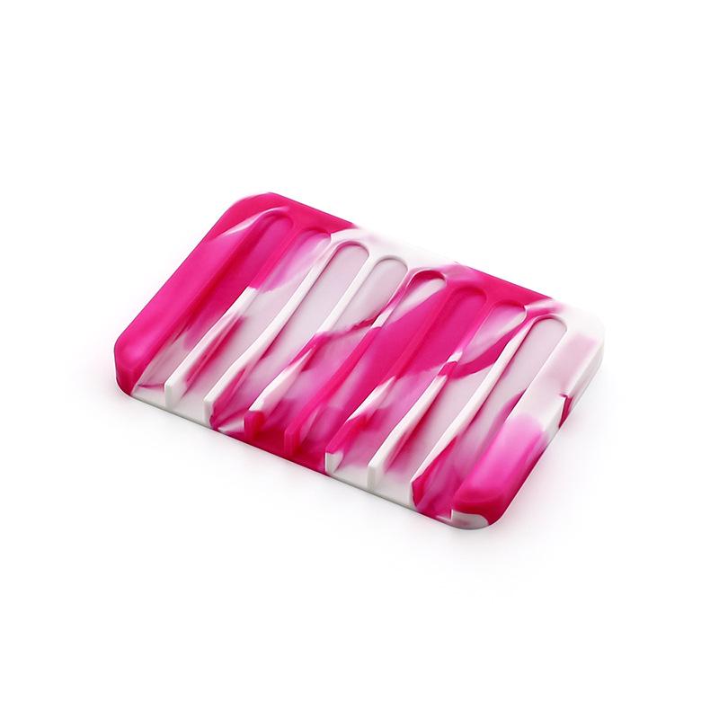 Creative Punch-Free Silicone Soap Holder & Drainer - Square Bathroom Storage Rack 11.5x8x1 cm